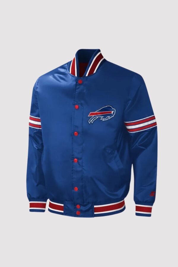 Buffalo Bills Midfield Royal Satin Varsity Jacket