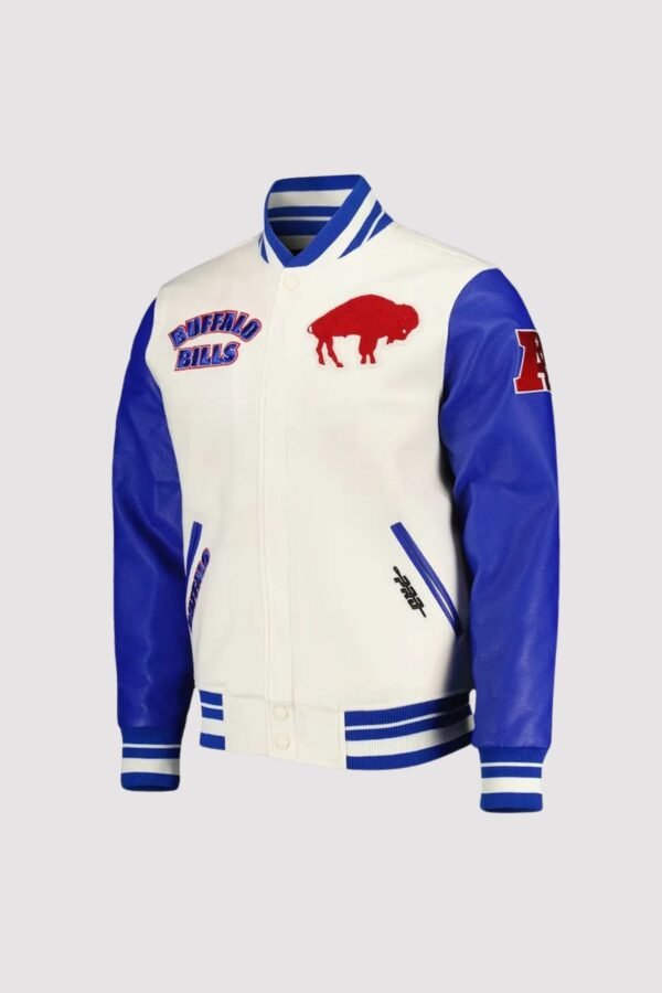 Buffalo Bills Retro Classic Royal and Cream Varsity Jacket