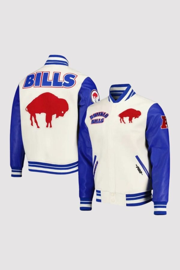Buffalo Bills Retro Classic Royal and Cream Varsity Jacket