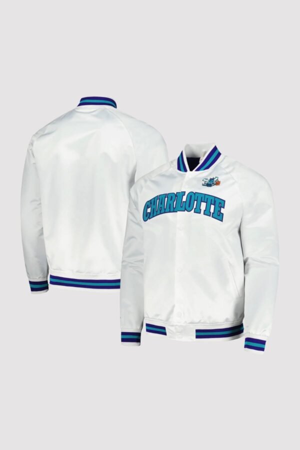 Charlotte Hornets Classics White Varsity Jacket - Image 2