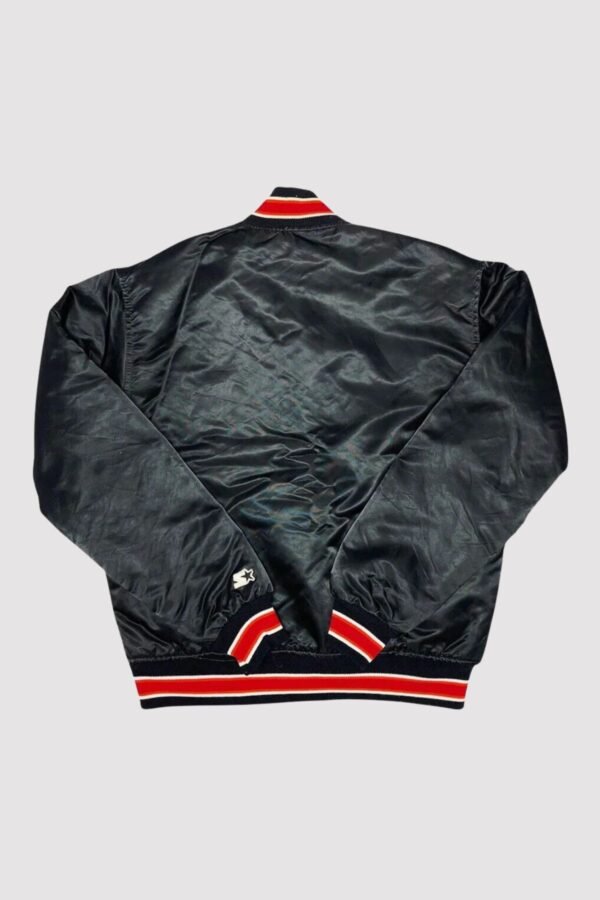 90s Miami Heat Black Satin Varsity Jacket