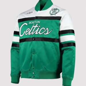 Hardwood Classics Boston Celtics Green White Varsity Jacket