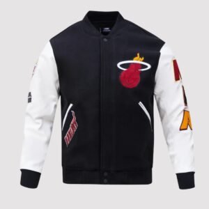 Miami Heat Classic Wool Black/White Varsity Jacket