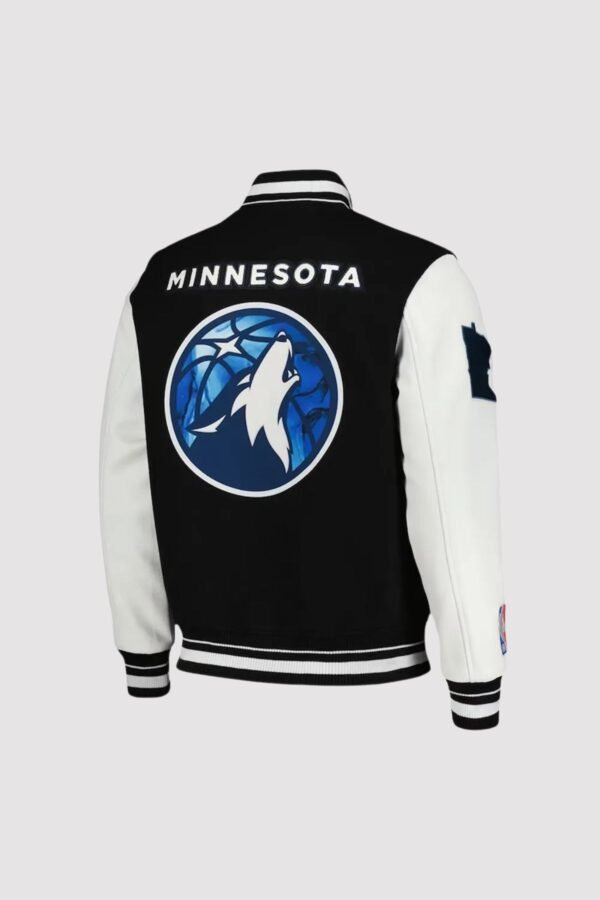 Minnesota Timberwolves City Edition Black/White Varsity Jacket