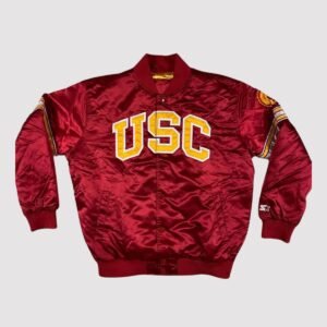 Starter USC Trojans Football Red Satin Jacket