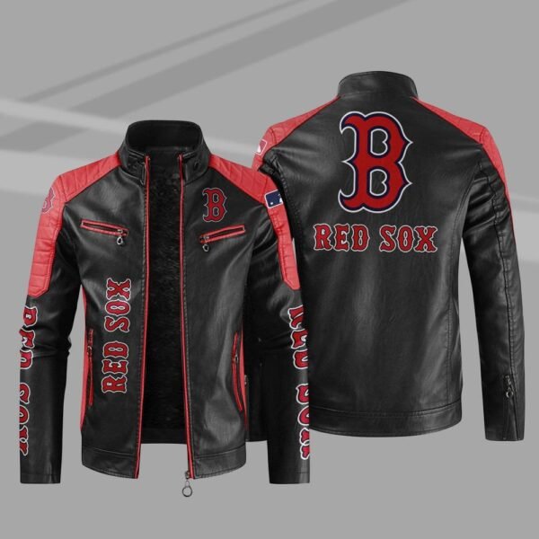 Boston Red Sox Block Leather Jacket - Image 2