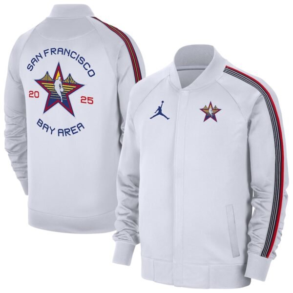 Men’s Jordan Brand White 2025 NBA All-Star Game Authentic On Court Full-Snap Game Jacket - Image 3