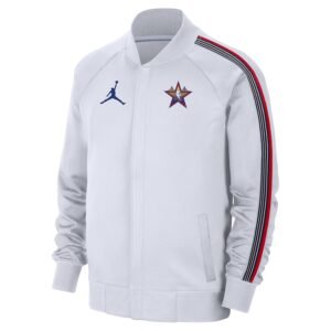 Men’s Jordan Brand White 2025 NBA All-Star Game Authentic On Court Full-Snap Game Jacket