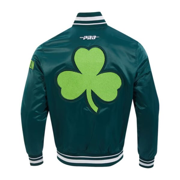 Men’s Pro Standard Kelly Green Boston Celtics 2024/25 City Edition Chenille Satin Full-Snap Jacket - Image 2