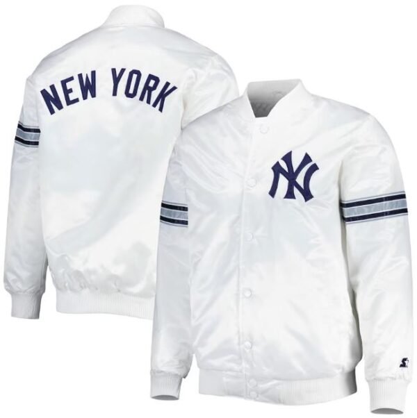 New York Yankees White Varsity Jacket - Image 2