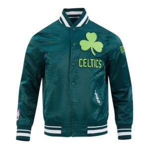 Men’s Pro Standard Kelly Green Boston Celtics 2024/25 City Edition Chenille Satin Full-Snap Jacket