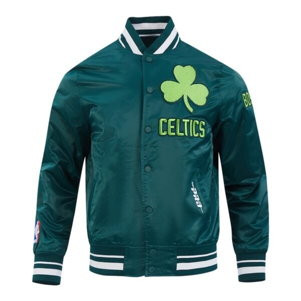 Men’s Pro Standard Kelly Green Boston Celtics 2024/25 City Edition Chenille Satin Full-Snap Jacket