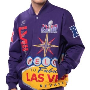 Men’s Super Bowl LVIII G-III Sports by Carl Banks Purple Dynasty Full-Zip Racing Jacket