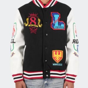 Men’s Legendary Lion Black Varsity Bomber Jacket