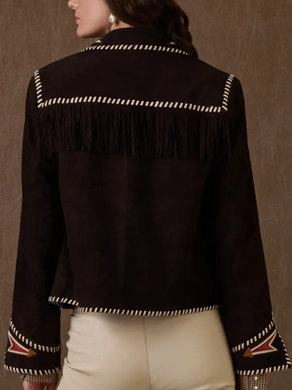 Women Rodeo Long Tall Texan Suede Jacket
