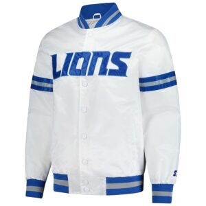 Men’s Detroit Lions Starter White Scout Full-Snap Varsity Jacket