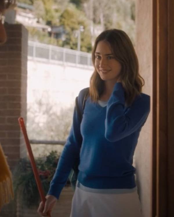 The Twisted Tale of Amanda Knox Grace Van Patten Blue Sweater