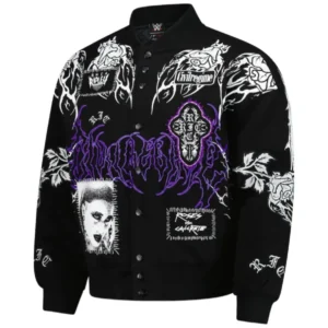 WWE Rhea Ripley X Civil Regime Black Bomber Jacket