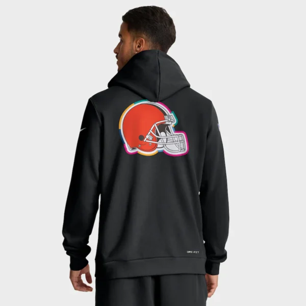 Cleveland Browns Nike Black 2025 NFL Crucial Catch Sideline Standard Issue Dri-FIT Hoodie