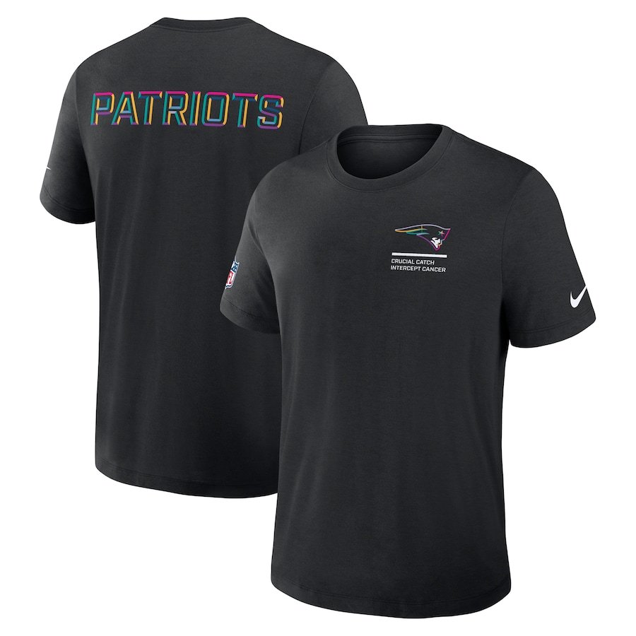 New England Patriots Nike Black 2025 NFL Crucial Catch Tri-Blend Dri-FIT T-Shirt