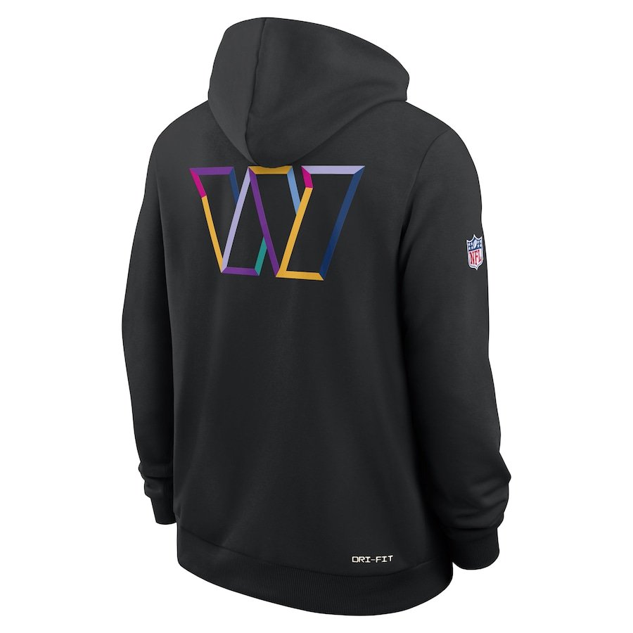 Washington Commanders Nike Black 2025 NFL Crucial Catch Sideline Standard Issue Dri-FIT Hoodie