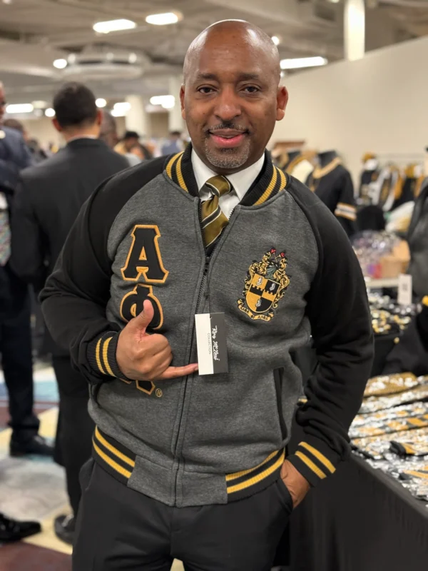 Alpha Phi Alpha Charcoal Grey Varsity Fleece Jacket