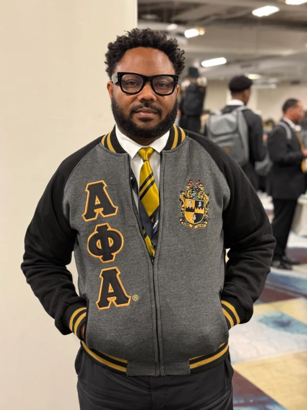 Alpha Phi Alpha Charcoal Grey Varsity Fleece Jacket