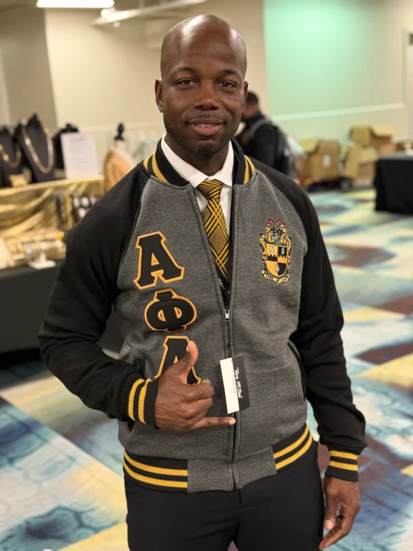 Alpha Phi Alpha Charcoal Grey Varsity Fleece Jacket