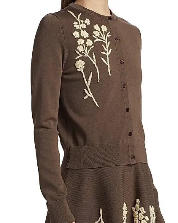 The Today Show Jenna Bush Hager Brown Floral Cardigan