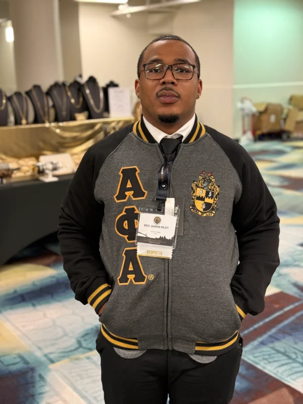 Alpha Phi Alpha Charcoal Grey Varsity Fleece Jacket