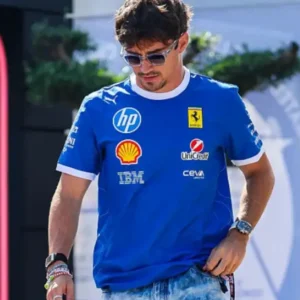 Charles Leclerc F1 Grand Prix Of Italy Blue T-shirt