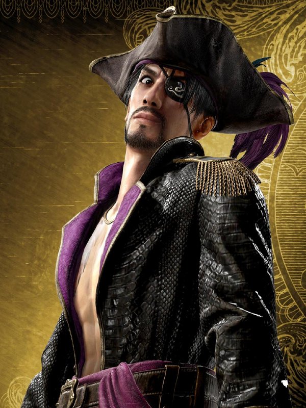 Goro Majima Like a Dragon Pirate Yakuza in Hawaii Black Costume Coat