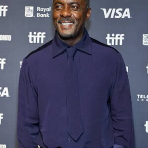 Idris Elba 2025 Toronto International Film Festival Blue Satin Shirt