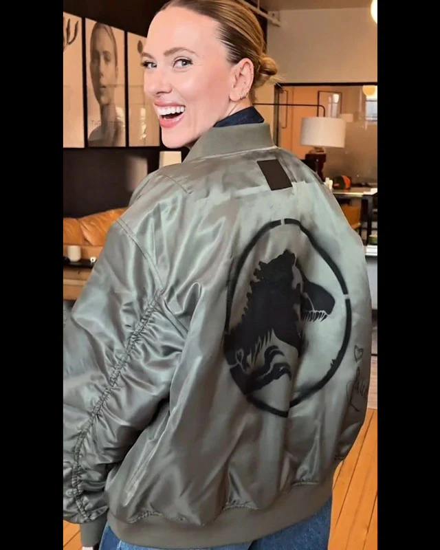 Jurassic World Rebirth Scarlett Johansson Bomber Jacket