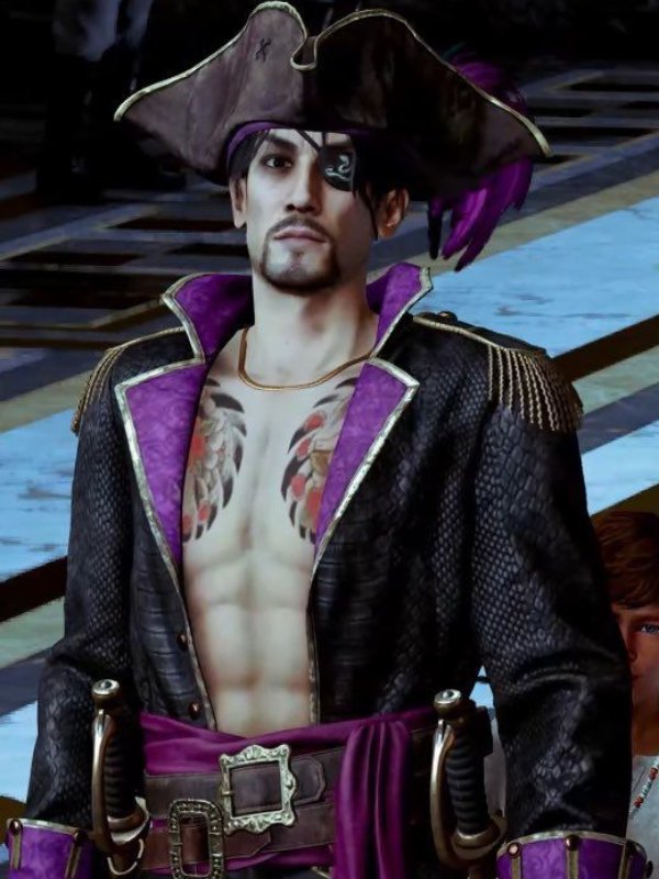 Like a Dragon Pirate Yakuza in Hawaii Goro Majima Black Costume Coat