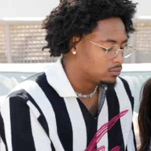 Step into the spotlight with the Kordell Beckham Striped Top from Love Island Beyond The Villa S01. Trendy and chic, it's a wardrobe essential!