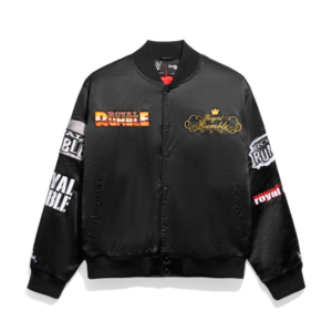 Men's Chalk Line Black Royal Rumble Historic Logos Quilted Satin Full-Snap Jacket