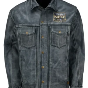 NFR 2024 Las Vegas Grey Leather Jacket