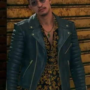 Tianyou Zhao Like a Dragon Infinite Wealth Black Leather Jacket