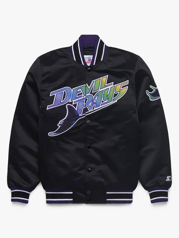 MLB Tampa Bay Rays Black Satin Jacket