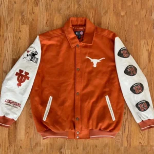 Texas Longhorns Brown Wool Varsity Jacket