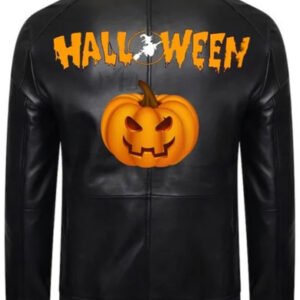 Halloween Black Leather Motorcycle Jacket