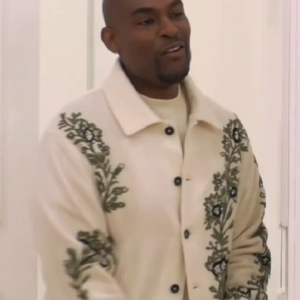 Celebs Go Dating S14 Paul C Brunson Leaf Embroidered Jacket