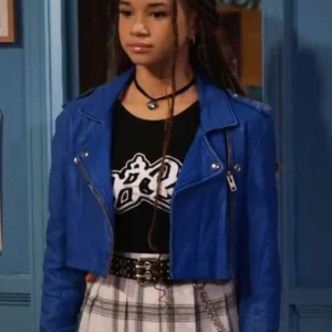 Billie Wizards Beyond Waverly Place Blue Leather Jacket