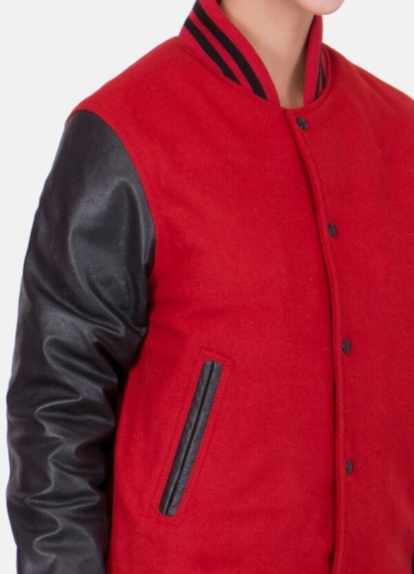 Womens Exclusive Red and Black Varsity Jacket Sale