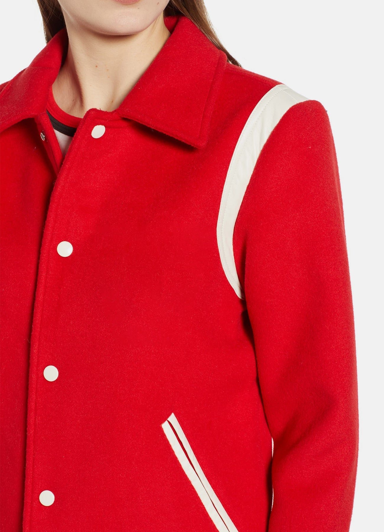 Womens Bright Red Varsity Jacket Sale