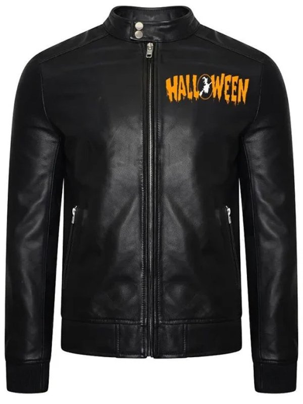 Halloween Black Leather Motorcycle Jacket