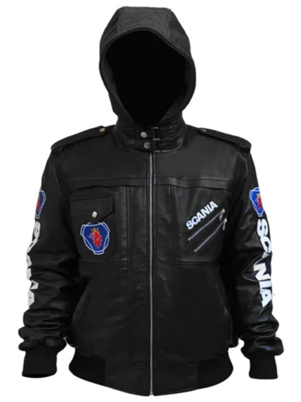 Punisher Black Hooded Bomber Jacket