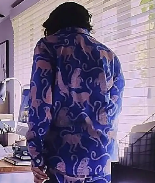 The Roses Olivia Colman Blue Printed Shirt