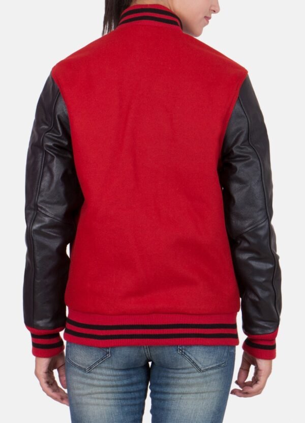 Womens Exclusive Red and Black Varsity Jacket Sale